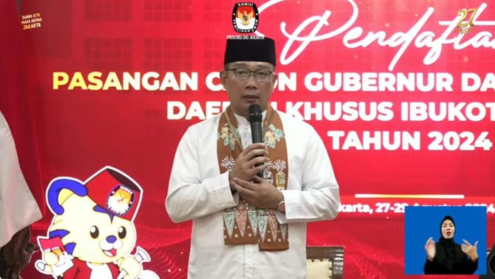 Ridwan Kamil daftar cagub Jakarta ke KPU DKI