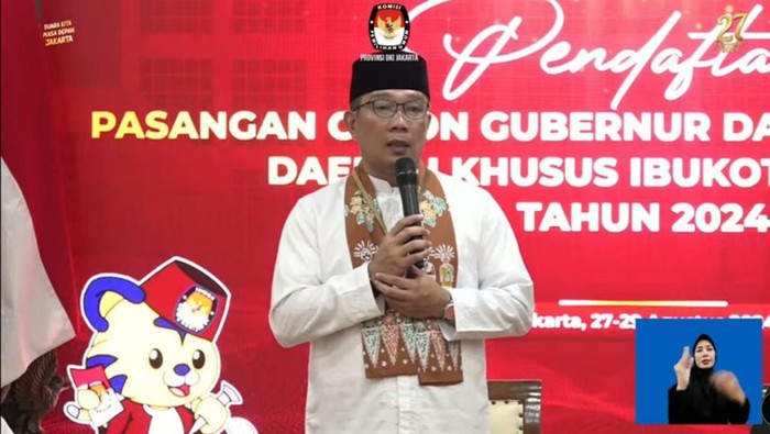 Ridwan Kamil daftar ke KPU Jakarta