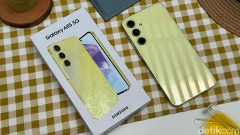 Samsung Indonesia, merilis warna Awesome Lime dihadirkan karena melihat tren di pasaran. Banyak konsumen yang menyukai warna-warna yang cerah Samsung A55. Foto: Adi Fida Rahman/detikINET