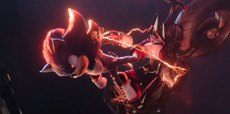 Cuplikan adegan Shadow (Keanu Reeves) di Sonic the Hedgehog 3.
