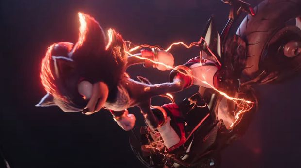 Cuplikan adegan Shadow (Keanu Reeves) di Sonic the Hedgehog 3.