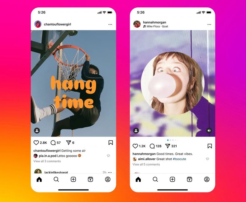 Tampilan edit foto di feed Instagram