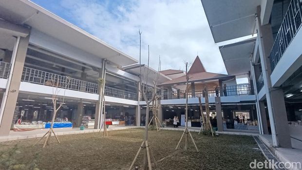 Wajah baru Pasar Godean usai direvitalisasi, Rabu (28/8/2024). Presiden Jokowi dijadwalkan meresmikan Pasar Godean.