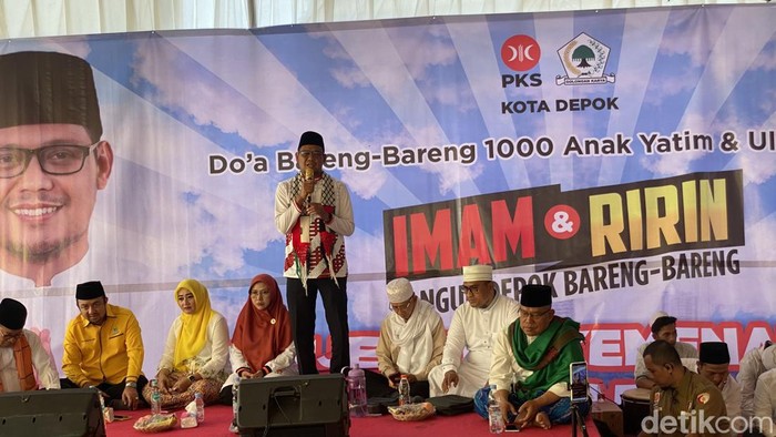 Jelang pendaftaran, Imam berjanji akan melanjutkan program-program Wali Kota Depok M Idris (Devi/detikcom)
