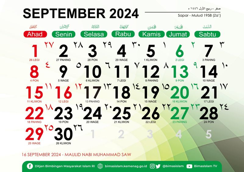 Kalender Hijriah September 2024