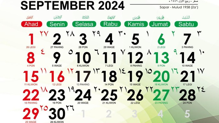 Kalender Hijriah September 2024