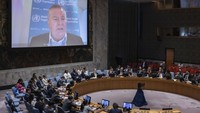 Dewan Kemananan (DK) Perserikatan Bangsa-Bangsa (PBB) menggelar pertemuan untuk membahas sejumlah isu, salah satunya terkait keamanan di Gaza. (AP Photo/Yuki Iwamura)  