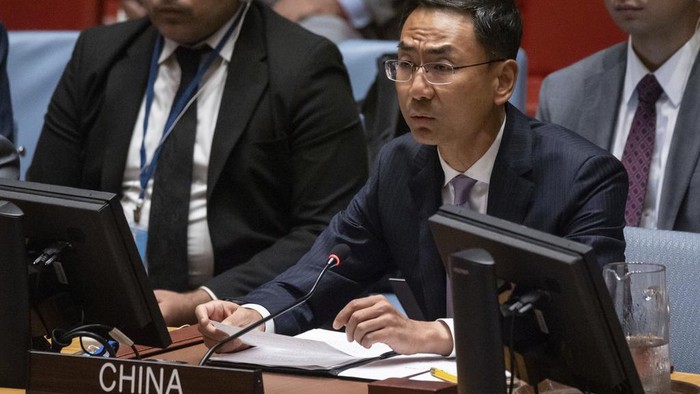 A general view shows the U.N. Security Council meeting at United Nations headquarters, Thursday, Aug. 29, 2024. (AP Photo/Yuki Iwamura)