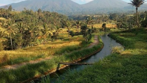 Babahan Crystal Water terletak di Desa, Kecamatan Penebel, Kabupaten Tabanan, Bali. (Tangkapan layar Google Earth/Agung Rai/2023)