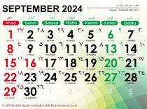 Kalender September 2024 dan Tanggal Merahnya Menurut SKB 3 Menteri