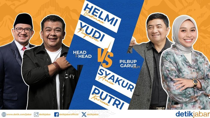 Pasangan yang bertarung di Pilbup Garut 2024.