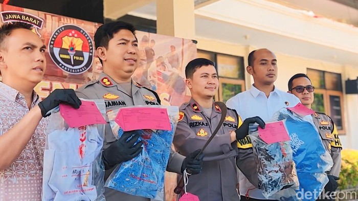 Polisi rilis kasus pembacokan di Sukabumi.