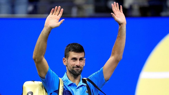 Tennis - U.S. Open - Flushing Meadows, New York, United States - August 30, 2024
Novak Djokovic of Serbia reacts during his third round match against Alexei Popyrin of Australia REUTERS/Eduardo Munoz     TPX IMAGES OF THE DAY