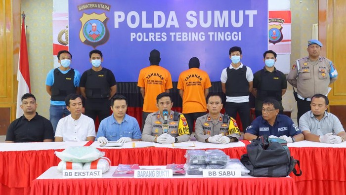 Penampakan sabu 30 kilogram dan 30 ribu ekstasi yang diamankan Polres Tebing Tinggi