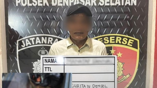 MS ditahan di Mako Polresta Denpasar gegara bunuh anjing, Jumat (9/8/2024). (Dok Polresta Denpasar).