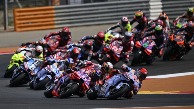 ALCANIZ, SPAIN - AUGUST 31: A view from  the MotoGP sprint session of the Moto Grand Prix of Aragon at the Motorland Aragon Circuit in Alcaniz, Spain on August 31, 2024. (Photo by Burak Akbulut/Anadolu via Getty Images)