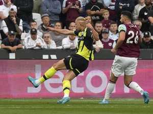 Haaland Bawa Man City Unggul 2-1 atas West Ham