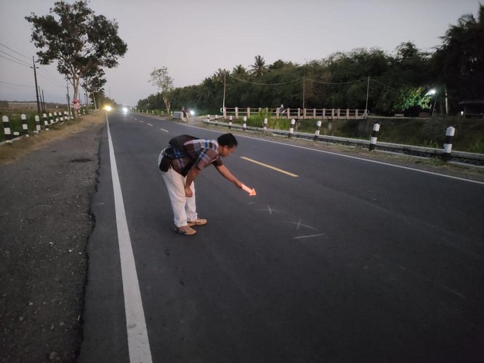 Lokasi kasus pembacokan pelajar di Jalan Daendels, Galur, Kabupaten Kulon Progo, DIY, Minggu (1/9/2024) sore.