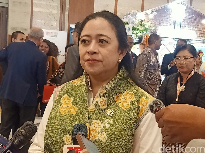 Ketua DPR Puan Maharani di sela agenda IAF 2024 di Bali, Minggu (1/9/2024).