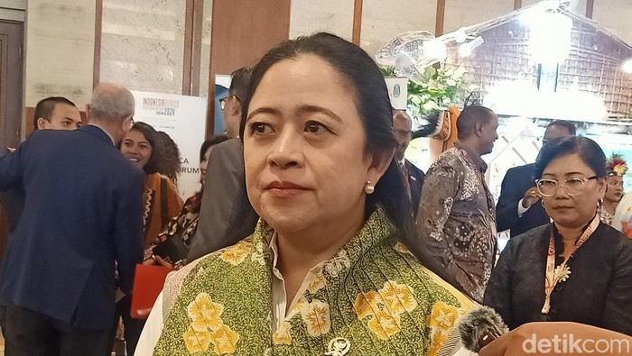 Ketua DPR Puan Maharani di sela agenda IAF 2024 di Bali, Minggu (1/9/2024).