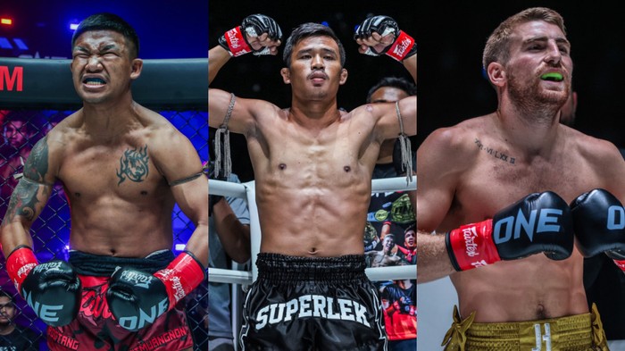 Rodtang Jitmuangnon, Superlek Kiatmoo9, dan Jonathan Haggerty