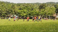 Anak kampung Tulehu berlatih sepakbola