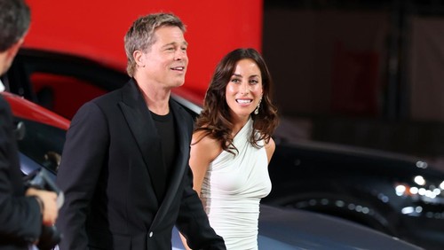 VENICE, ITALY - SEPTEMBER 01: Brad Pitt and Ines de Ramon attend the 