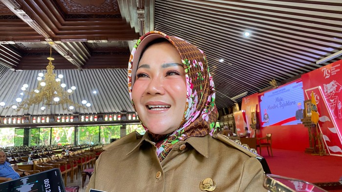 Bupati Klaten Sri Mulyani di Pendapa Setda Klaten, Minggu (2/9/2024).