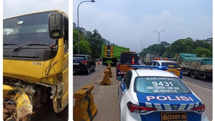 Tragedi di Rest Area Tol Jagorawi: Truk Meluncur Tak Terkendali, Tabrak Beton Pembatas Akibat Rem Diduga Bermasalah