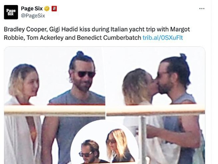 NEW YORK, NEW YORK - FEBRUARY 27: Gigi Hadid and Bradley Cooper are seen on February 27, 2024 in New York City. (Photo by Gotham/GC Images)