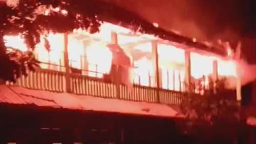 Kebakaran Gedung Madrasah Tsanawiyah (MTs) Putra Pondok Pesantren Nurul Hakim Kediri, Lombok Barat, Nusa Tenggara Barat (NTB), Senin (2/9/2024).