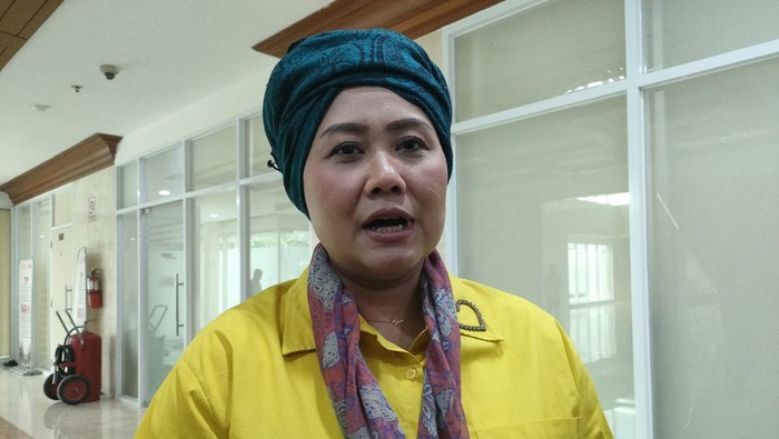 Luluk Nur Hamidah di kompleks parlemen, Senayan, Jakarta Pusat, Senin (2/9/2024).
