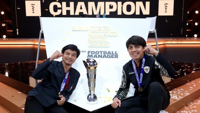 Indonesia menjadi juara dunia FIFAe World Cup 2024 feat Football Manager. Sang Garuda sukses meraih gelar tersebut, usai mengalahkan Jerman di partai final.