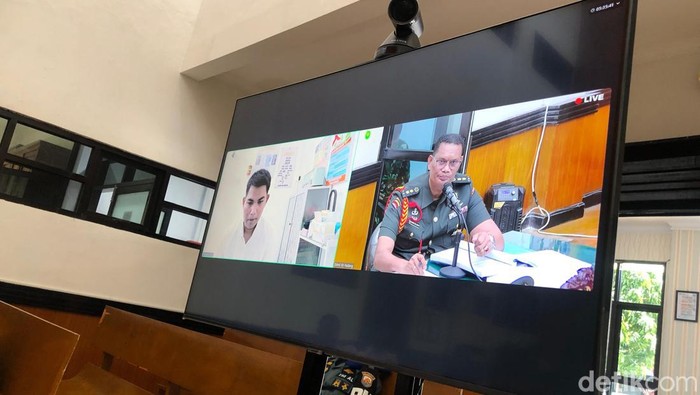 Muhammad Alfin Andrian saat mengikuti sidang (M Afdal Afrianto/detikcom).