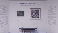 Kemudian ada juga perahu gubang yang berasa dari Kalimantan Timur. Pada penjelasan yang tertempel di dalam pameran, perahu gubang ini merupakan alat transportasi yang menghidupkan perekonomian dan kehidupan masyarakat di sana. (Lugas/detikTravel)