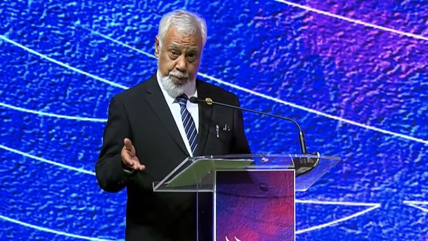 Perdana Menteri Timor Leste Xanana Gusmao dalam acara High-Level Forum on Multi-Stakeholder Partnerships (HLF-MSP) 2024 dan Indonesia-Africa Forum II di Hotel Mulia, Nusa Dua, Bali, Senin (2/9/2024). (Tangkapan Layar Youtube Bappenas RI)