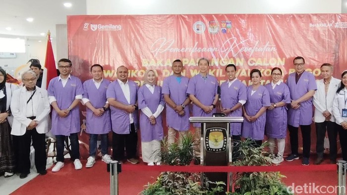 Sebanyak lima bakal calon wali kota dan wakil wali kota Bogor menjalani tes kesehatan di RSUD Kota Bogor. (Sholihin/detik).