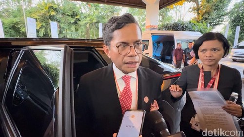 Wamenlu Pahala Mansury di Nusa Dua, Badung, Bali, Senin (2/9/2024).