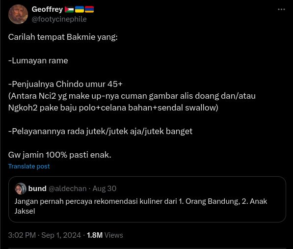 Ini Ciri Tempat Makan Enak Menurut Netizen, Bukan dari Anak Jaksel!