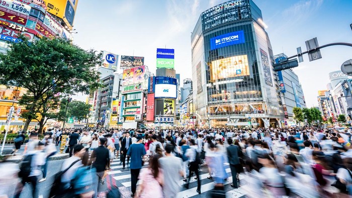 Japan, Shibuya Ward, Shibuya Crossing, Crowd, Spectator