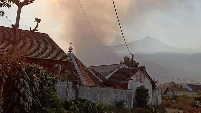 Kebakaran di Pegunungan Argopuro, Desa Plaosan, Kecamatan Krucil, Probolinggo.