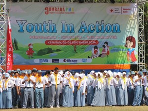 Ribuan Anggota PMR Ikuti Jumpa Bakti Gembira PMI Klaten di Kepurun