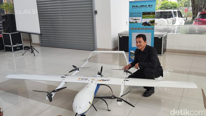Pesawat nirawak Palapa S-1 UGM diresmikan di Gedung ERIC Fakultas Teknik (FT) UGM, Kabupaten Sleman, DIY, Selasa (3/9/2024).