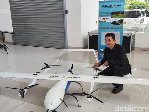 Pesawat nirawak Palapa S-1 UGM diresmikan di Gedung ERIC Fakultas Teknik (FT) UGM, Kabupaten Sleman, DIY, Selasa (3/9/2024).