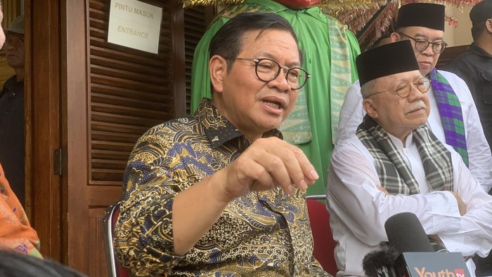Pramono Anung seusai mengunjungi Museum MH Thamrin, Salemba, Jakpus, Selasa (3/9/2024).