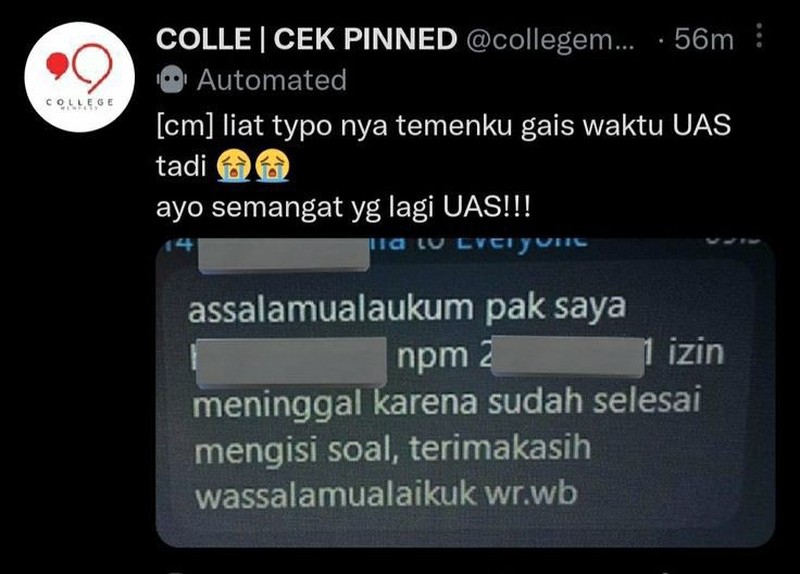 Kelakuan kocak mahasiswa dan dosen berikut ini bikin nyengir bacanya. Yang mau share pengalaman lucu, boleh tulis di kolom komentar, ya!