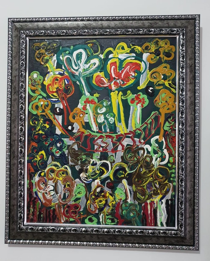 Lukisan Go Green Taruparwa karya Sam Sianata (Liem Sian An). (Dok Sam Sianata)