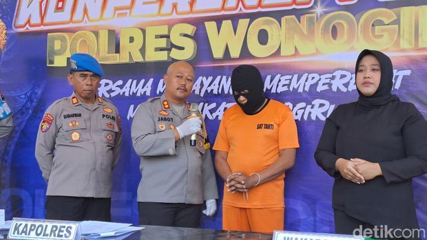 Suasana konferensi pers pengungkapan kasus bisnis mobil bodong di Mapolres Wonogiri, Rabu (4/9/2024).