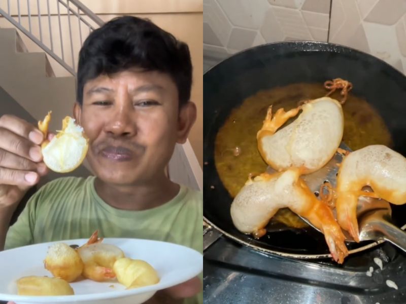 Mursid akhirnya bisa membuat udang balon