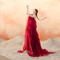 Dalam foto lainnya, Clarissa tampil anggun dan dramatis dalam balutan gaun mewah dengan aksen ruffle bertumpuk. Foto: Instagram/@clarissatanoe @solemnstudios